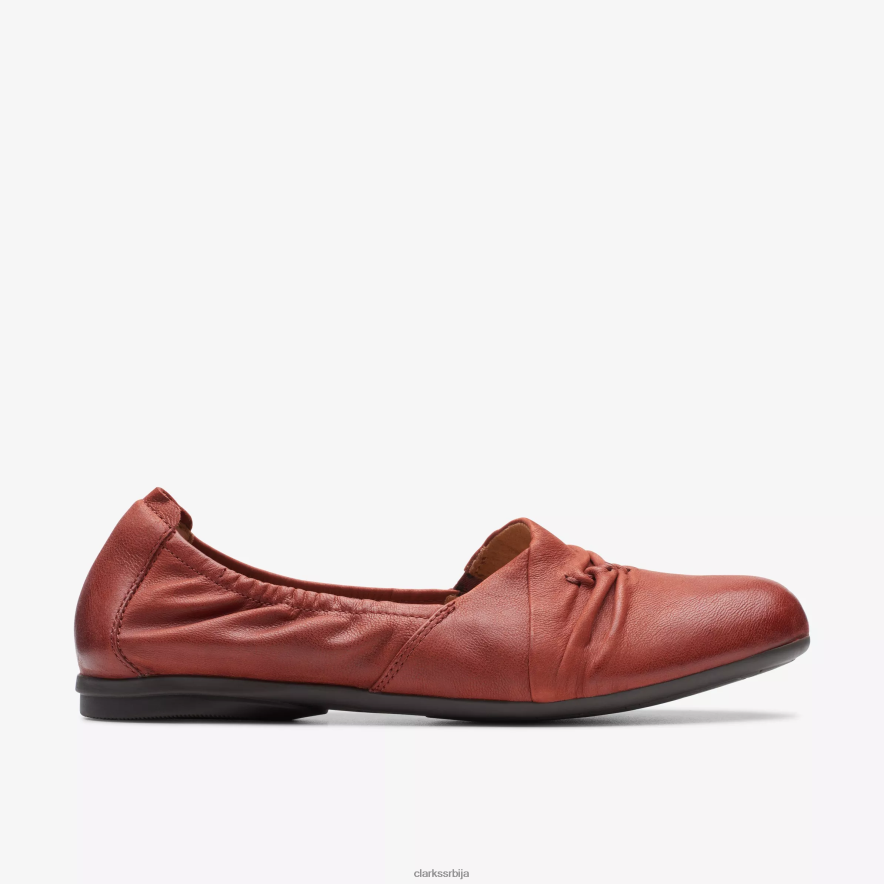 Clarks рена начин H82006300 кестен коже