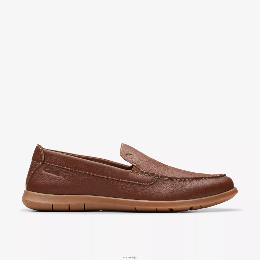 Clarks флекваи степ H82006888 светло смеђа кожа